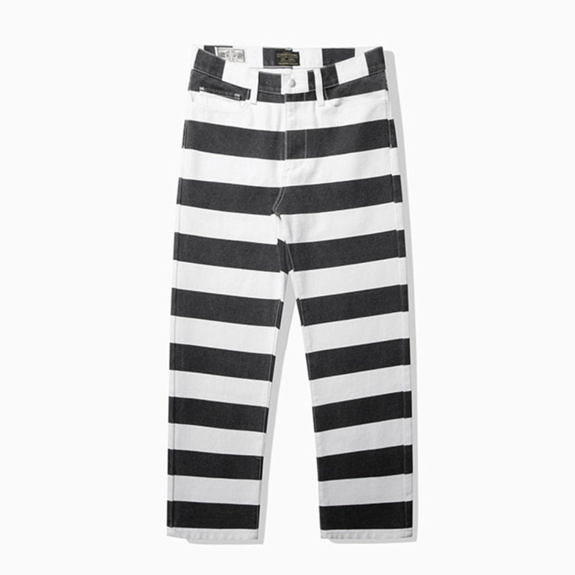 Monochrome Striped Canvas Trousers - Festigal