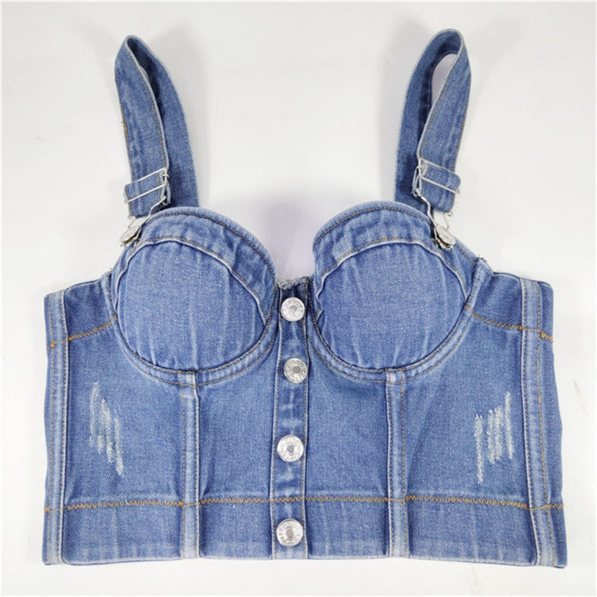 All Denim Cami Corset Top - Festigal