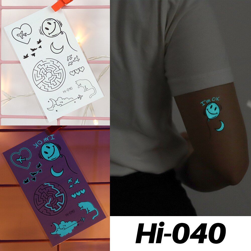 Blue Luminous Tattoo Stickers - Festigal