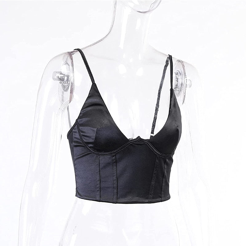 Clubwear Plunge Corset Style Top - Festigal