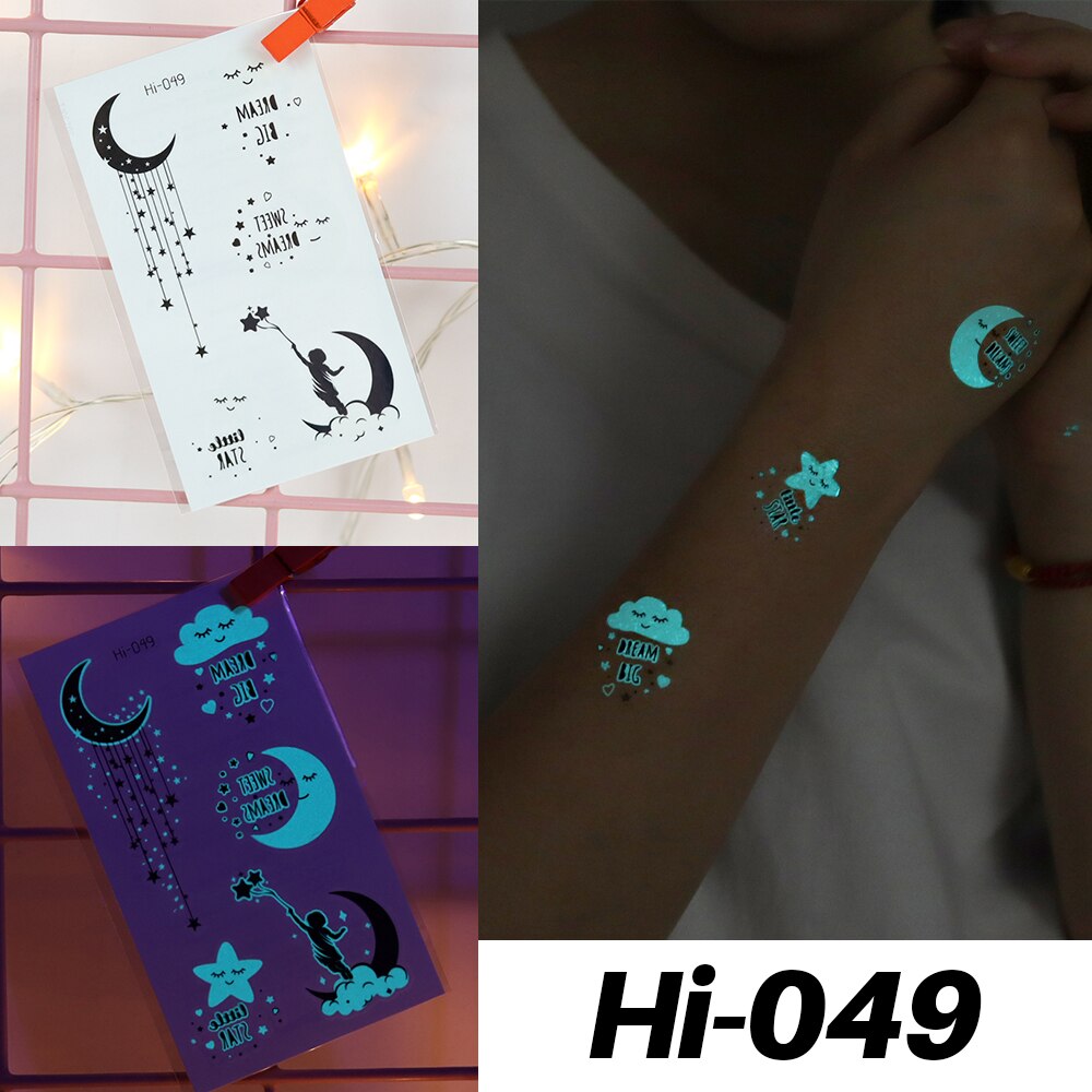 Blue Luminous Tattoo Stickers - Festigal