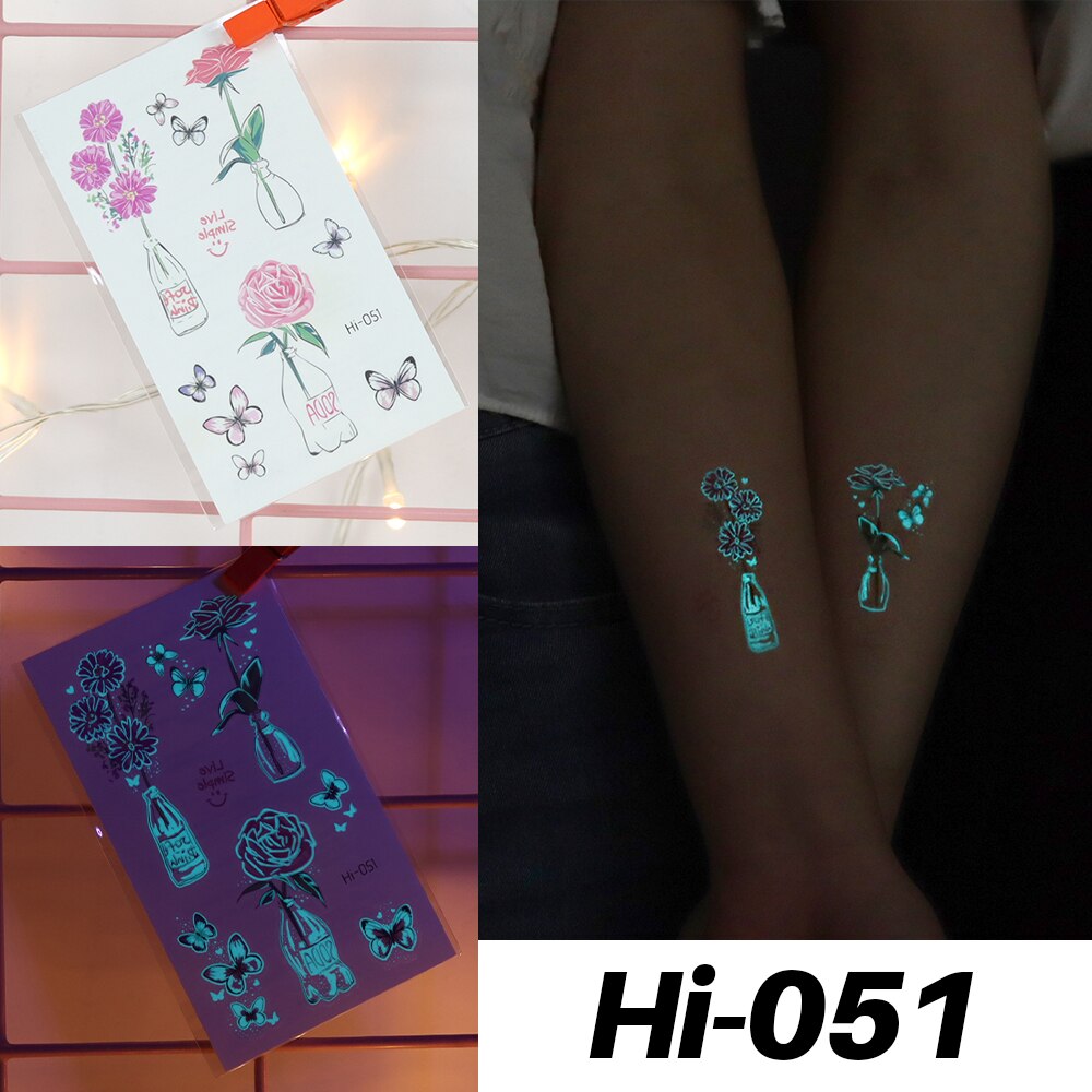 Blue Luminous Tattoo Stickers - Festigal
