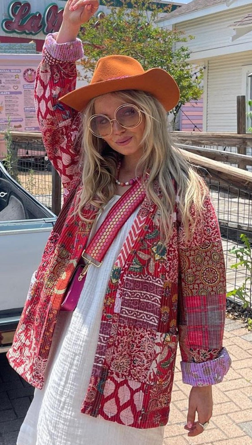 Belted Patchwork Robe Jacket - Festigal