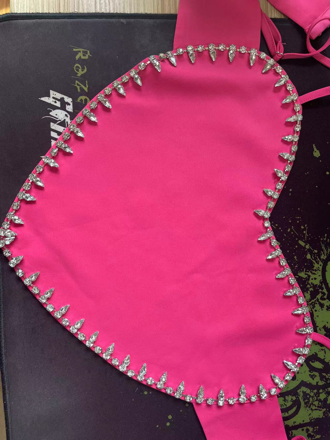 Heart Shaped Rhinestone Crop Top - Festigal