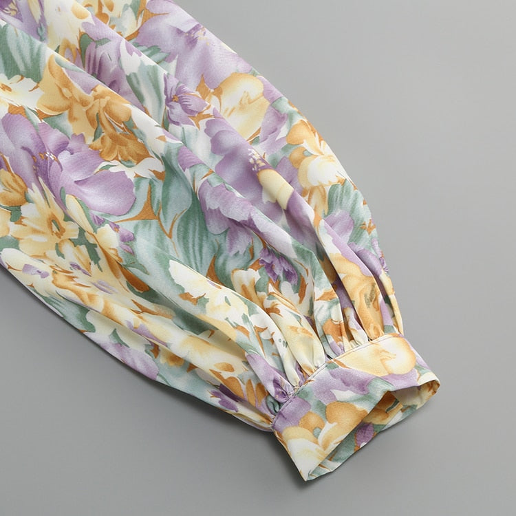 Floral Chain Belt Maxi Dress - Festigal