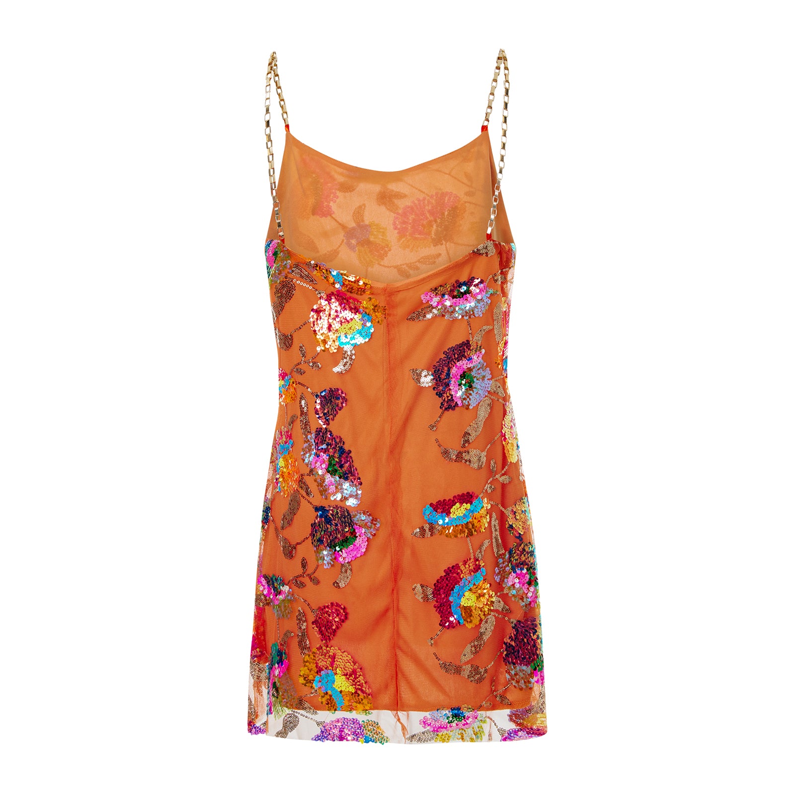 Backless Embellished Chain Strap Dress - Festigal