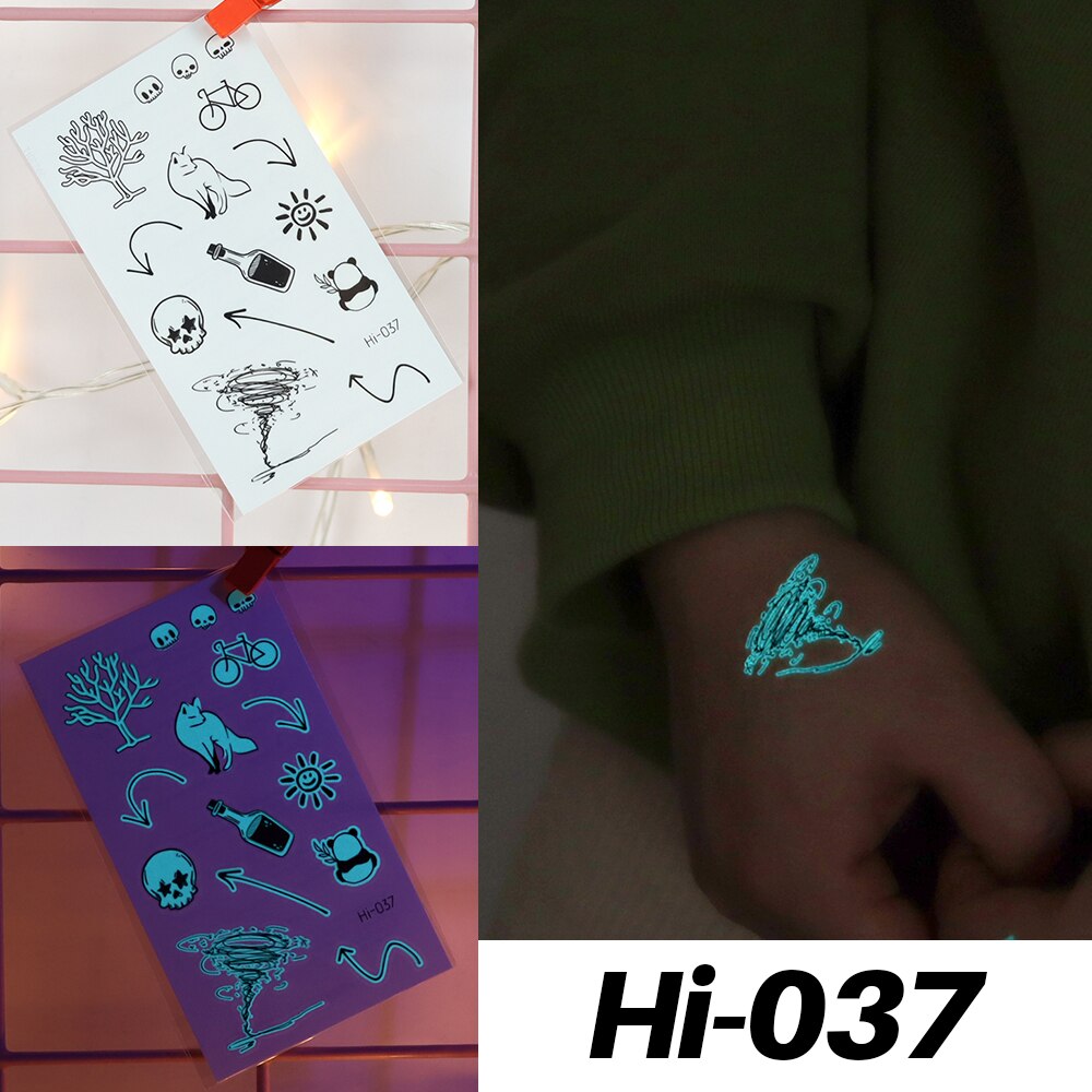 Blue Luminous Tattoo Stickers - Festigal