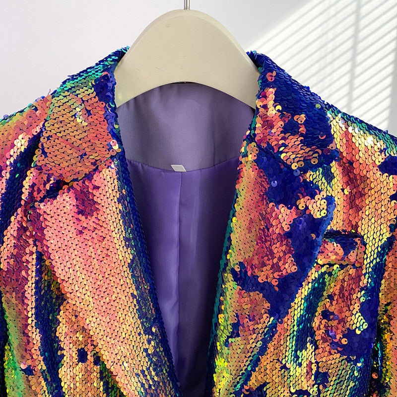 Holographic Sequin Blazer - Festigal