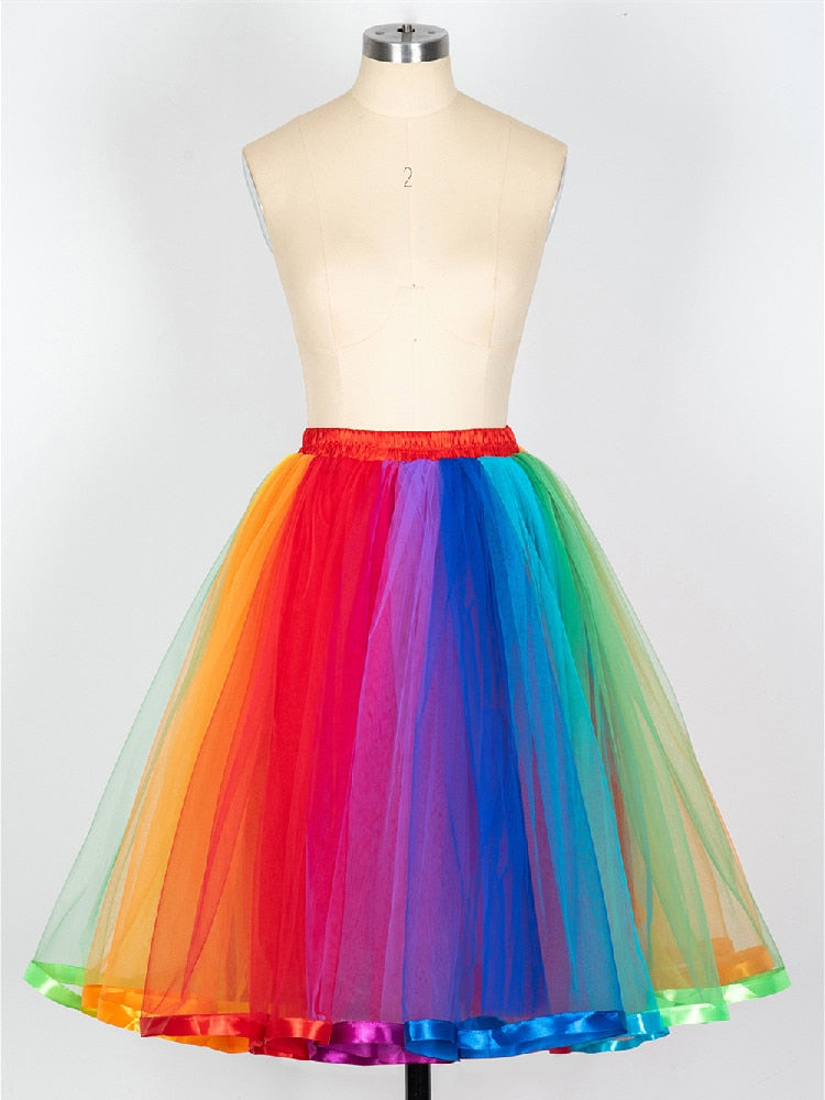 Rainbow Tulle Skater Skirt - Festigal