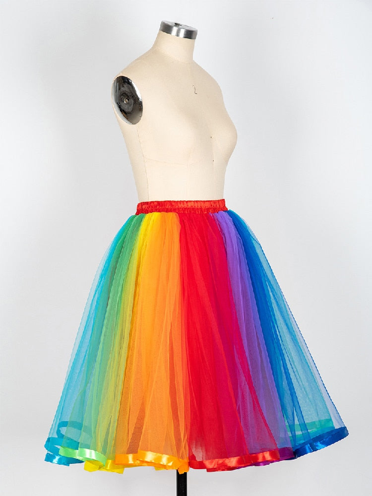 Rainbow Tulle Skater Skirt