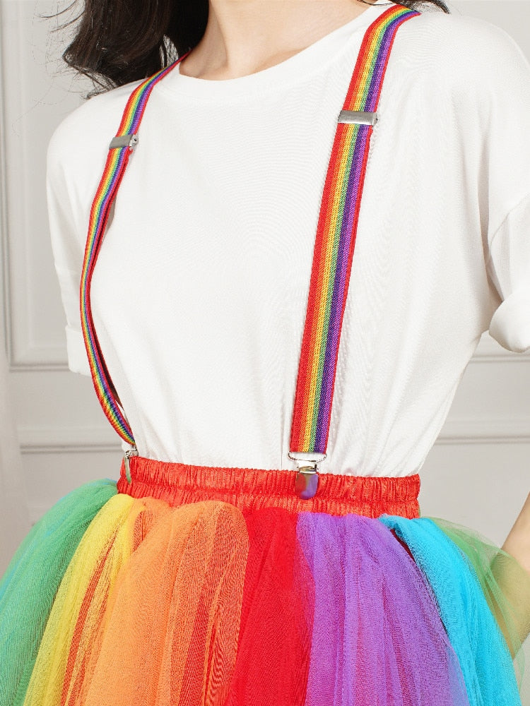 Rainbow Tulle Skater Skirt - Festigal