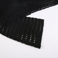 Hollowed Out Fishnet Mesh Knitted Top