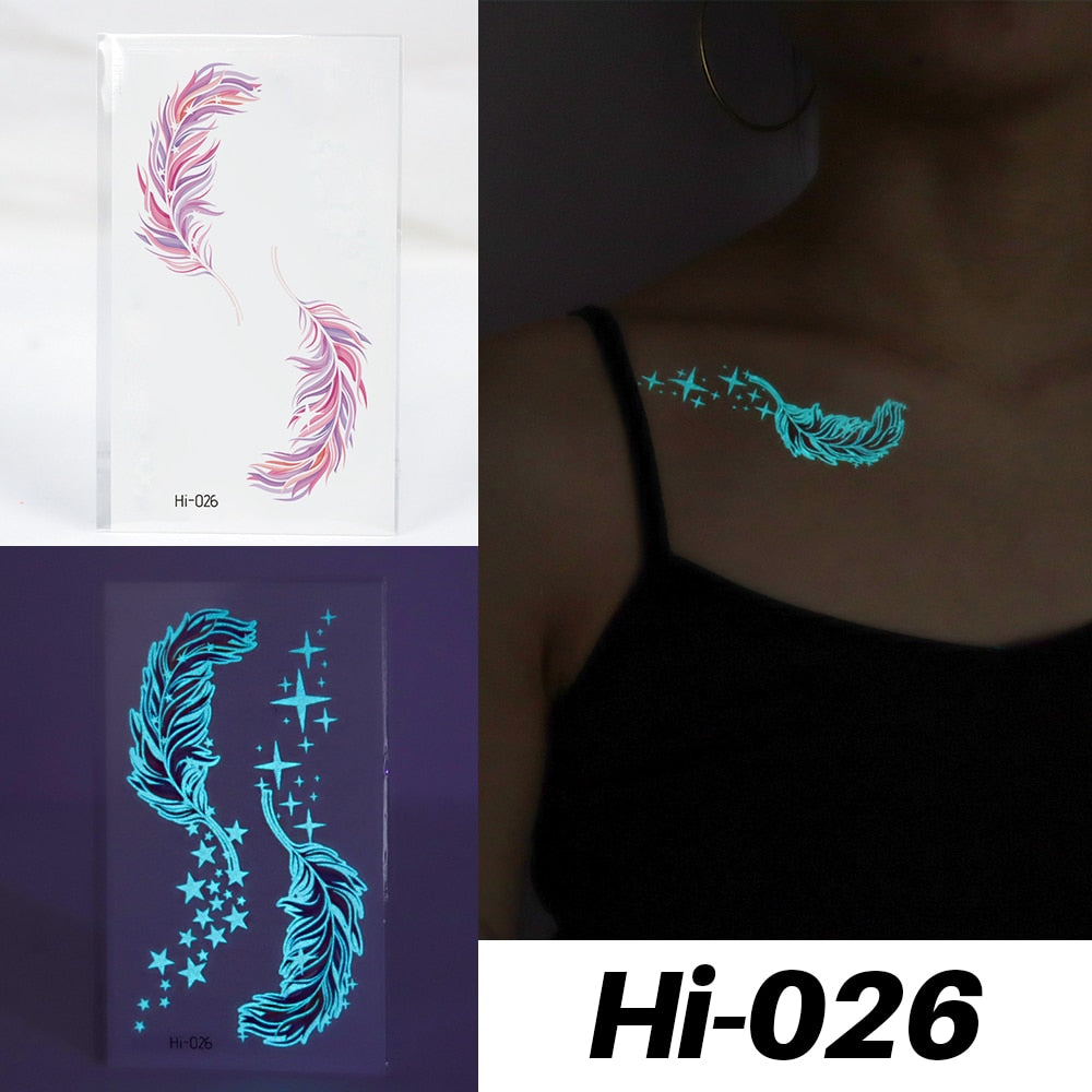 Blue Luminous Tattoo Stickers - Festigal