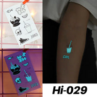 Blue Luminous Tattoo Stickers - Festigal