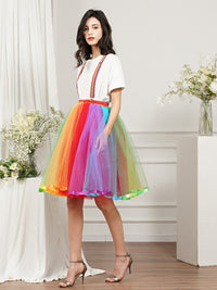 Rainbow Tulle Skater Skirt - Festigal