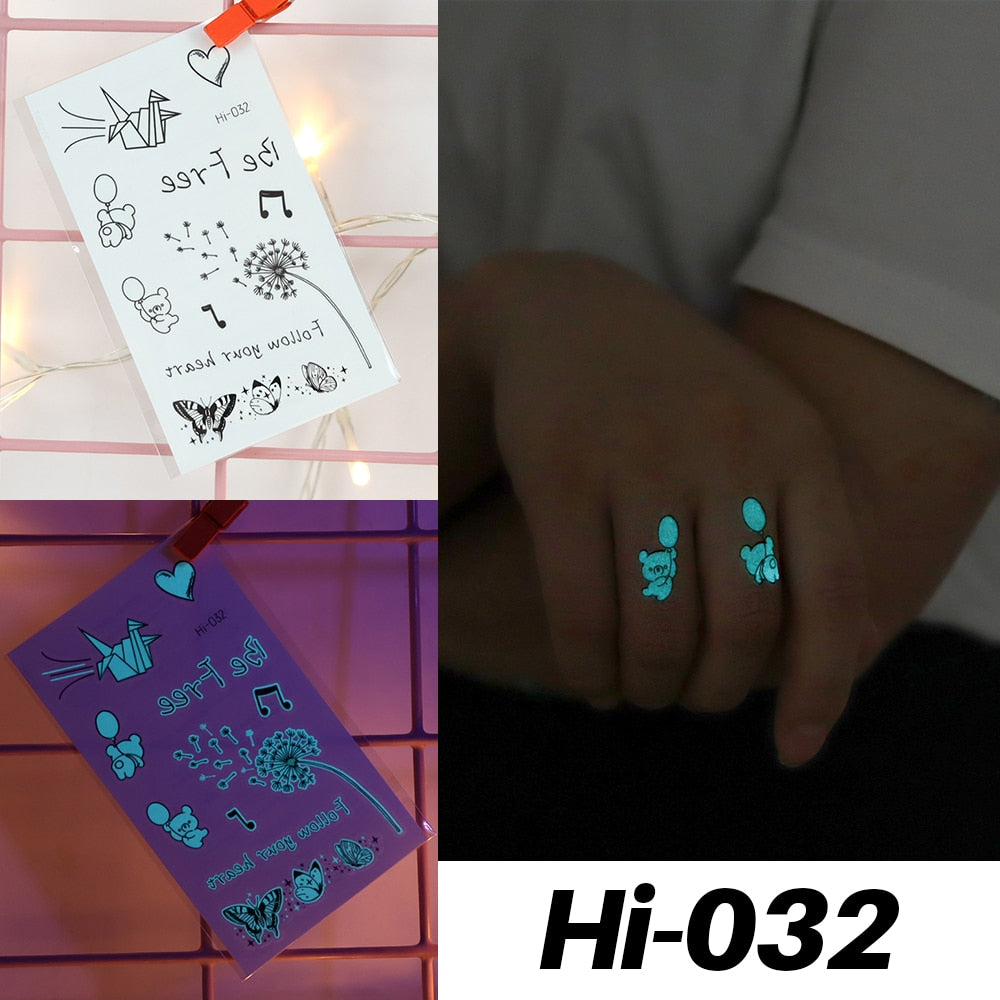 Blue Luminous Tattoo Stickers - Festigal