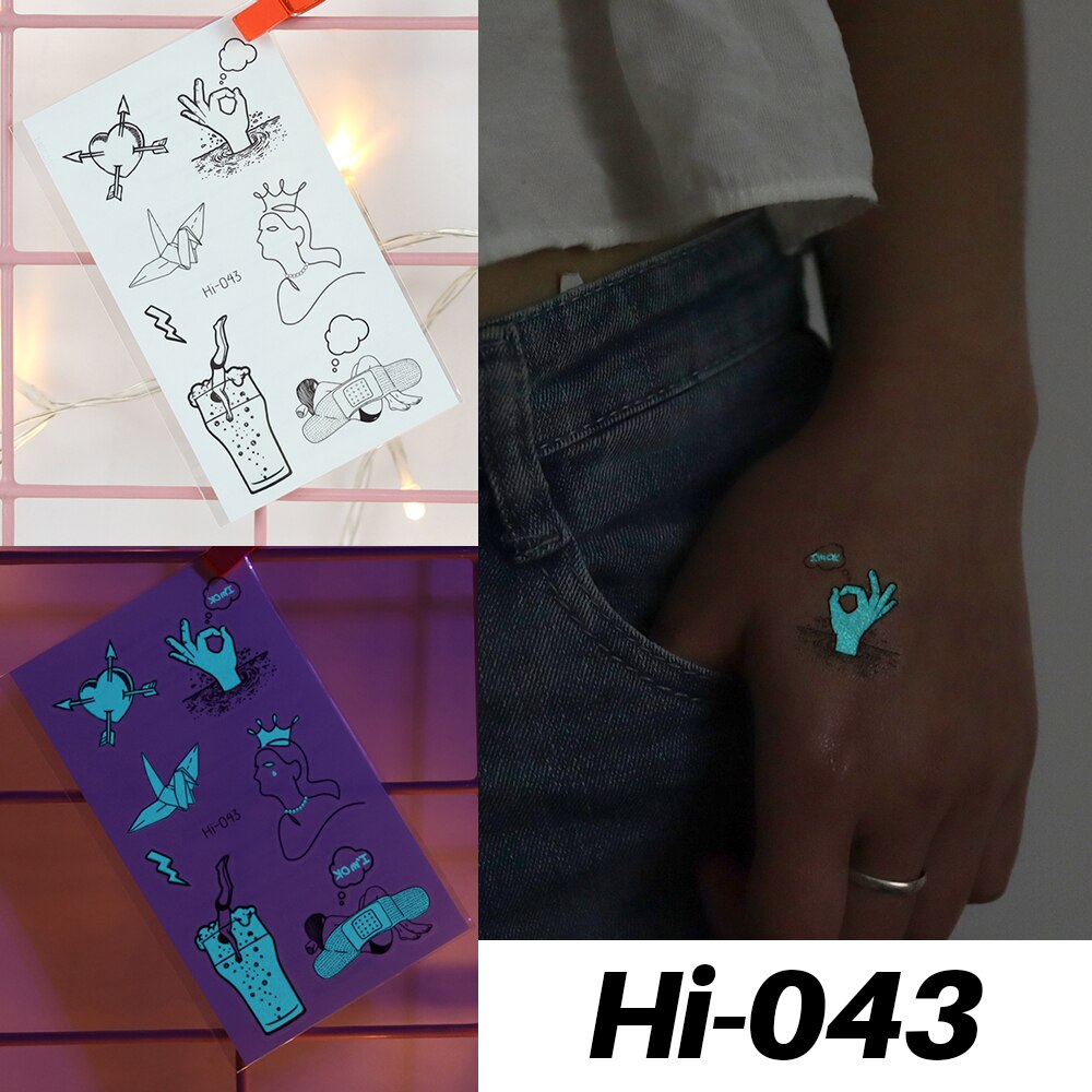 Blue Luminous Tattoo Stickers - Festigal