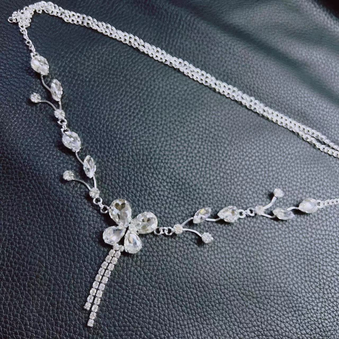 Shiny Silver Crystal Waist Chain - Festigal