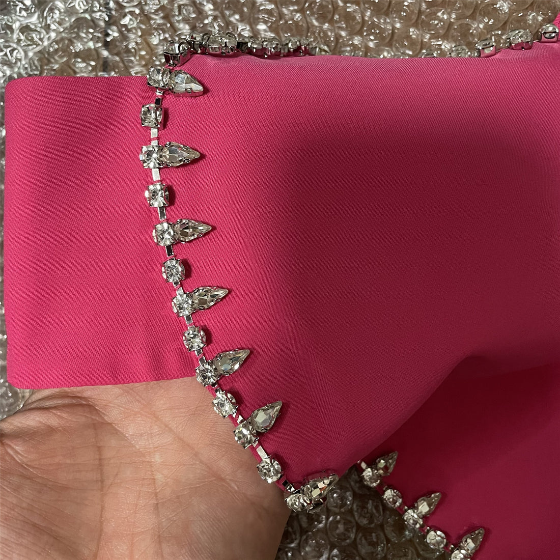 Heart Shaped Rhinestone Crop Top - Festigal