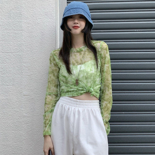 Long Sleeved Light Layer Mesh Top - Festigal