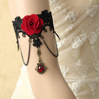 Gothic Beauty Red Rose Armlet - Floral Fawna