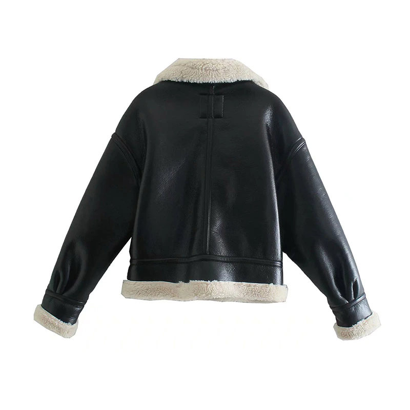 Faux Leather Shearling Jacket
