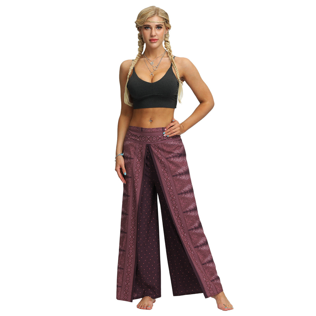 Loose Open Fork Straight Pants