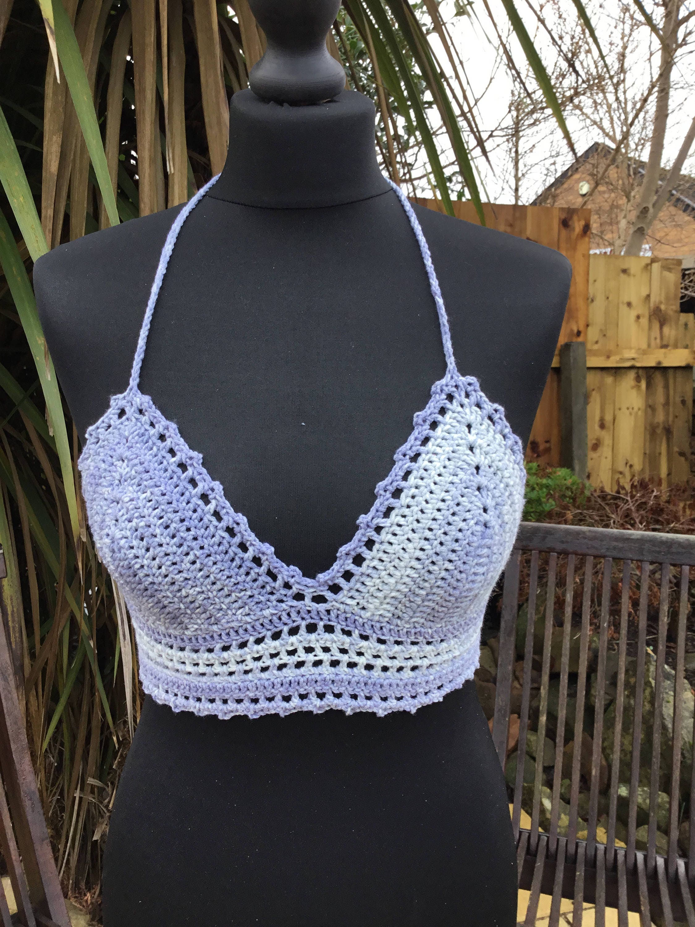 Handmade Crochet Festival Halter Top Bralette - Festigal