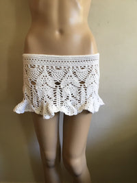 Lacey Crochet Handmade White Cotton Skirt