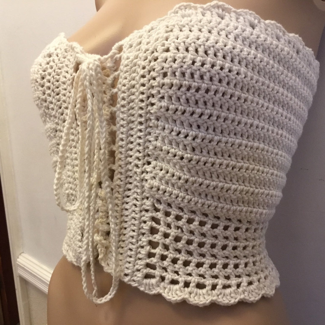 Crochet Crop Top Basque design - Festigal