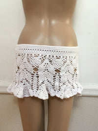 Lacey Crochet Handmade White Cotton Skirt