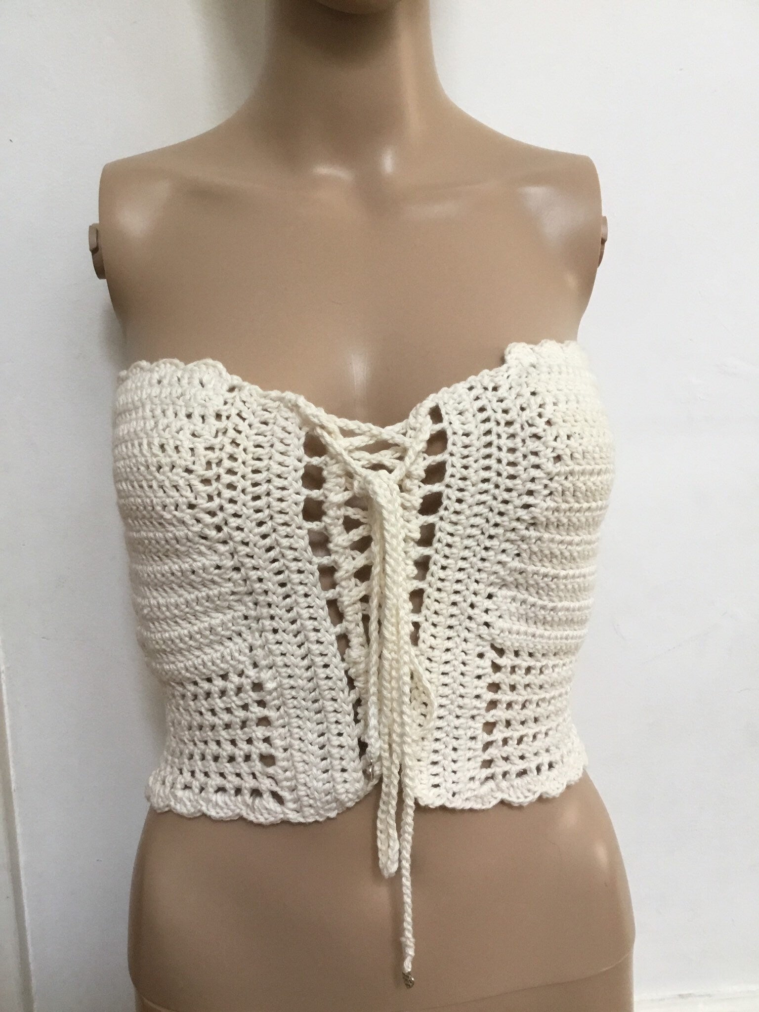 Crochet Crop Top Basque design - Festigal