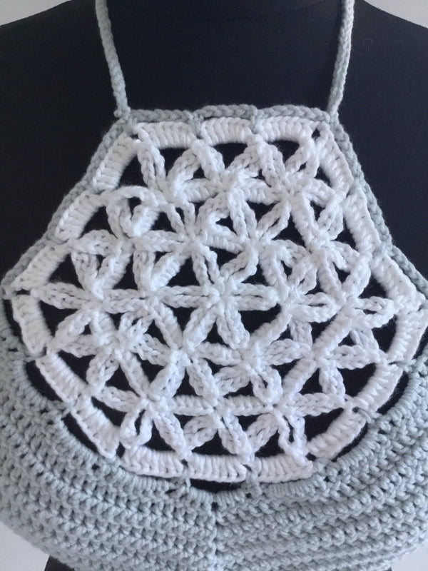 Crochet Festival Halter Top - Handmade