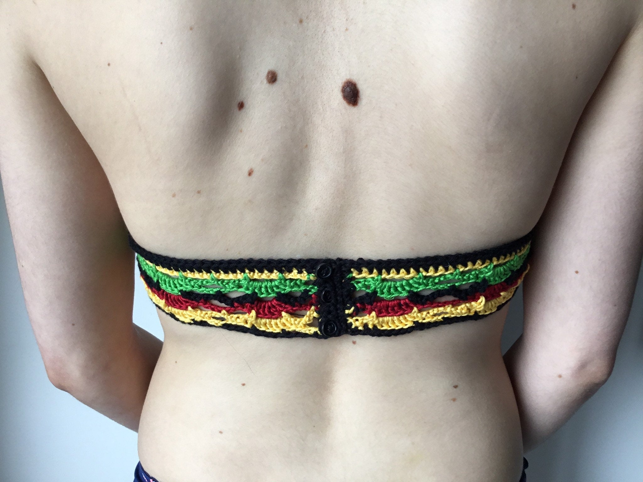 Handmade Crochet Unique Festival Halter Top Bralette. - Festigal