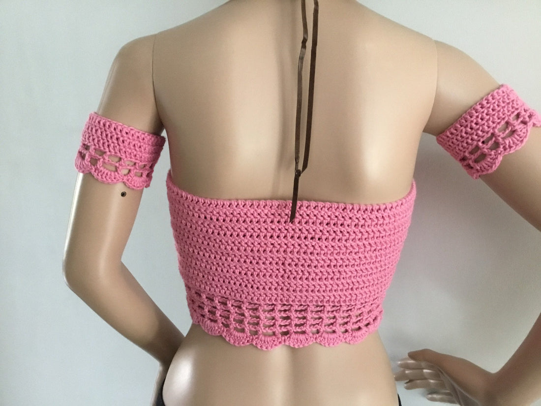 Crochet Crop Top Basque design - Festigal