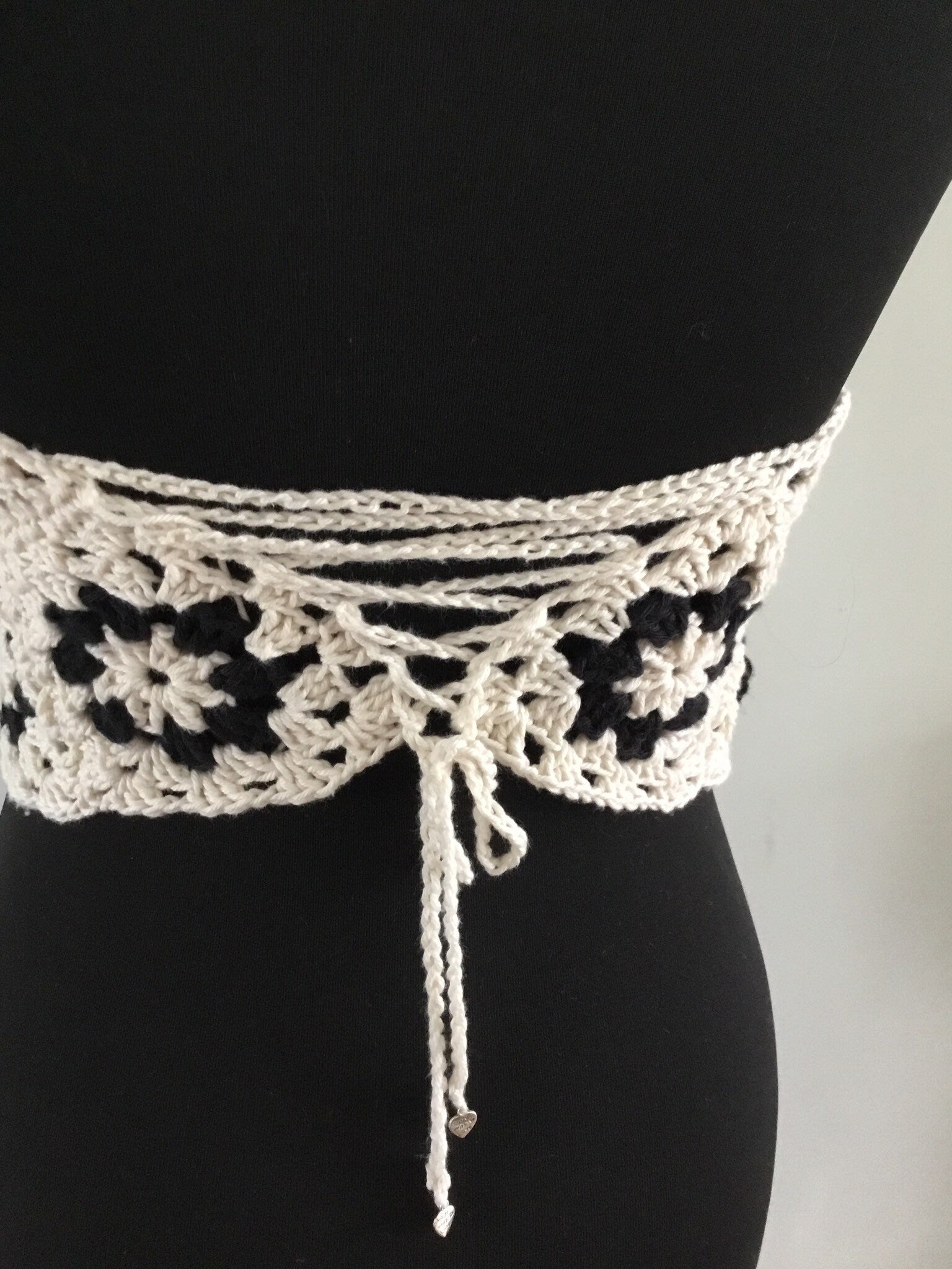 Handmade Crochet Granny Square Festival Halter Top Adjustable Tie Back. - Festigal