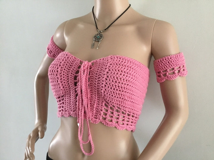 Crochet Crop Top Basque design - Festigal