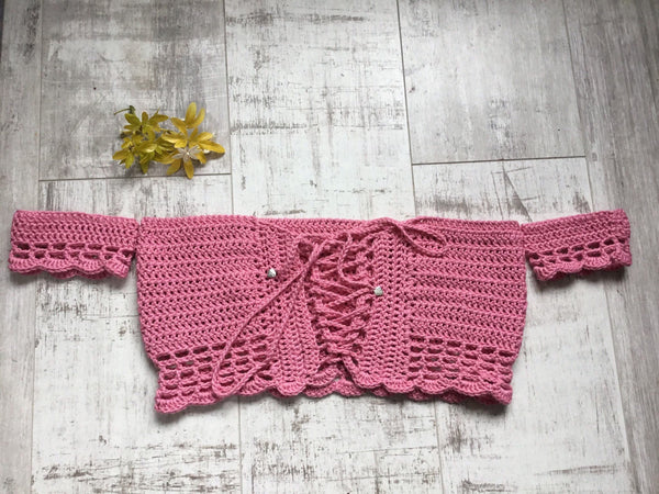 Crochet Crop Top Basque design - Festigal