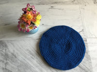 Handmade Crochet Boldly Blue Summer Beret - Festigal