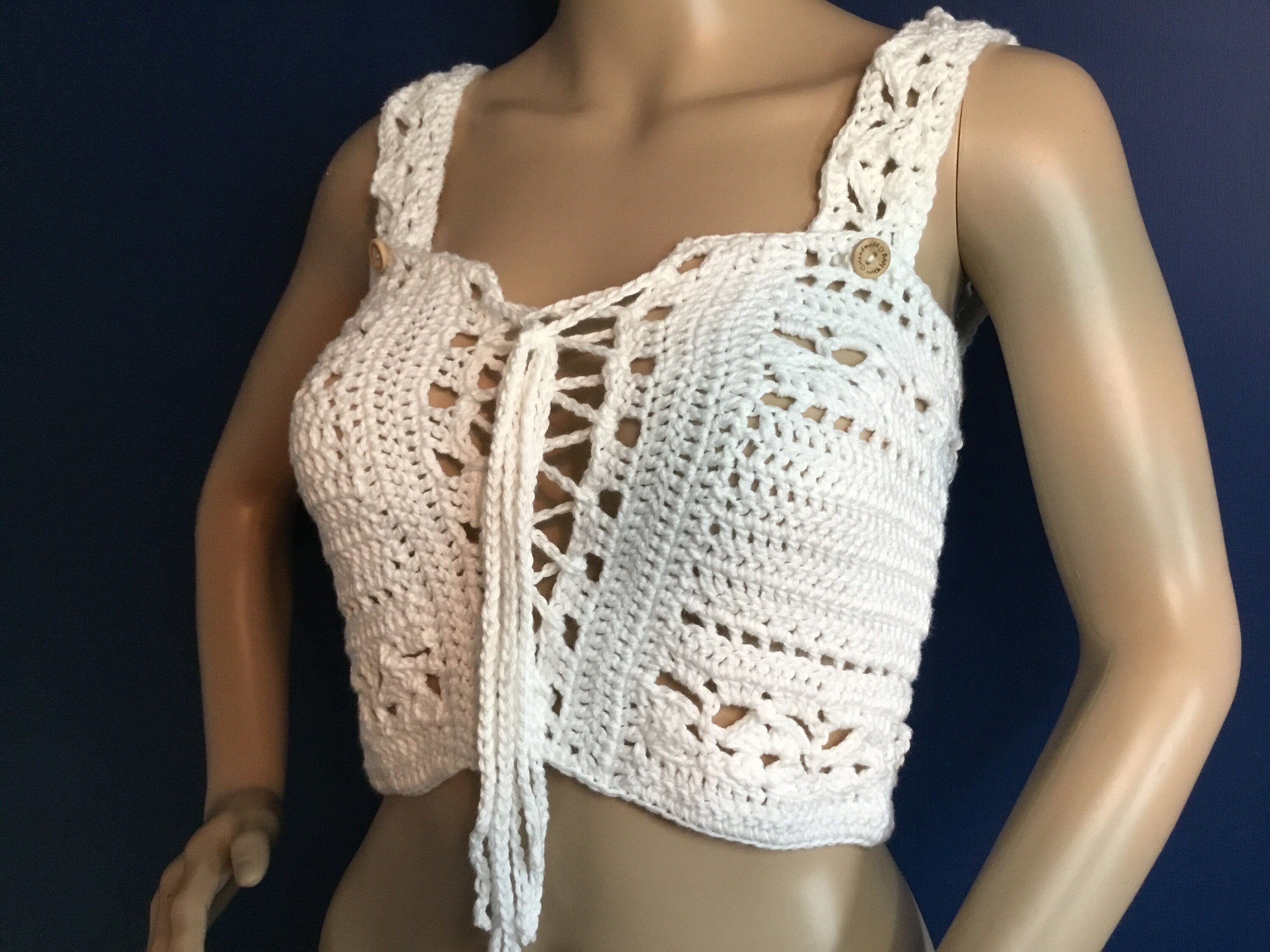 Handmade Crop Tube Top Front Tie Adjustable Removable Straps - Festigal