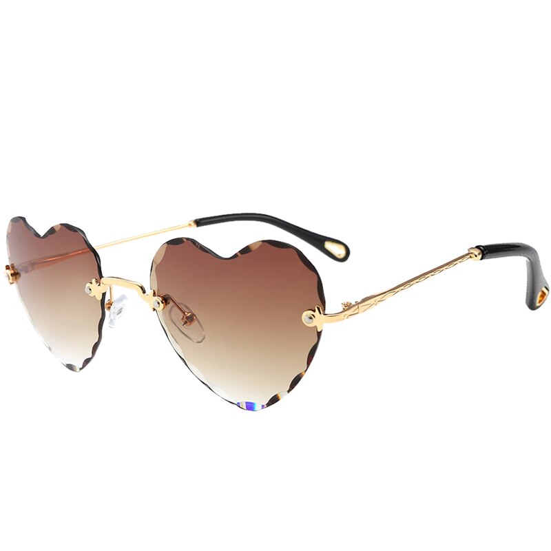 Heart Shaped Rimless UV400 Sunglasses - Festigal