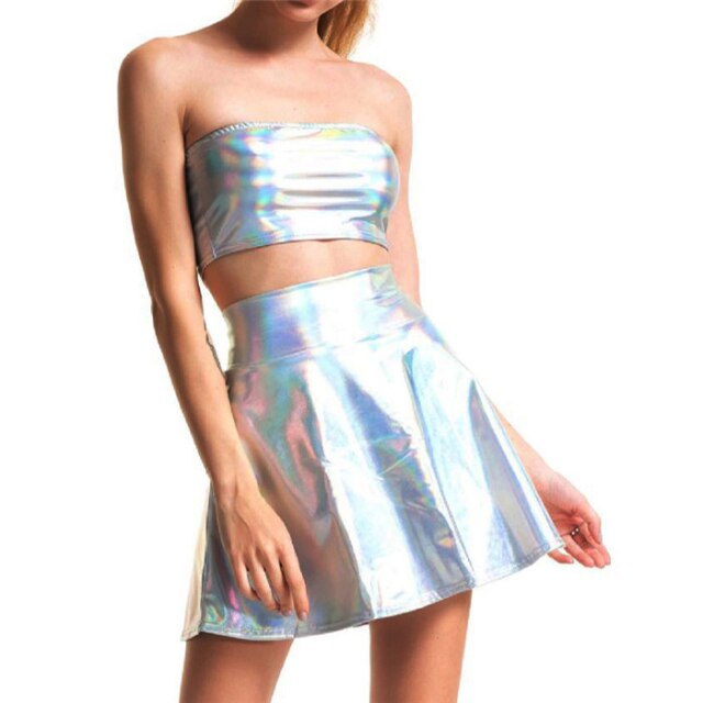 Holographic Silver Two Piece Set - Festigal