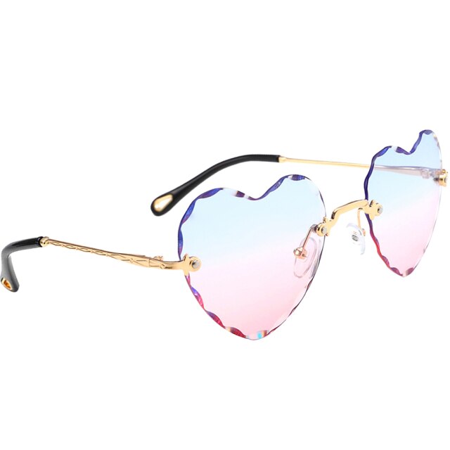 Heart Shaped Rimless UV400 Sunglasses - Festigal
