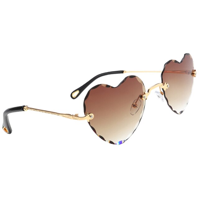 Heart Shaped Rimless UV400 Sunglasses - Festigal