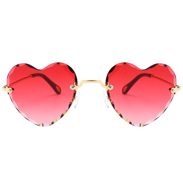 Heart Shaped Rimless UV400 Sunglasses - Festigal
