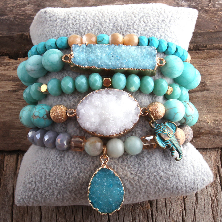 5 Pc Druzy Bracelet Set - Festigal