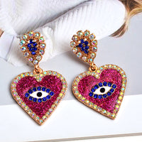 Glitter Heart Eye Earrings