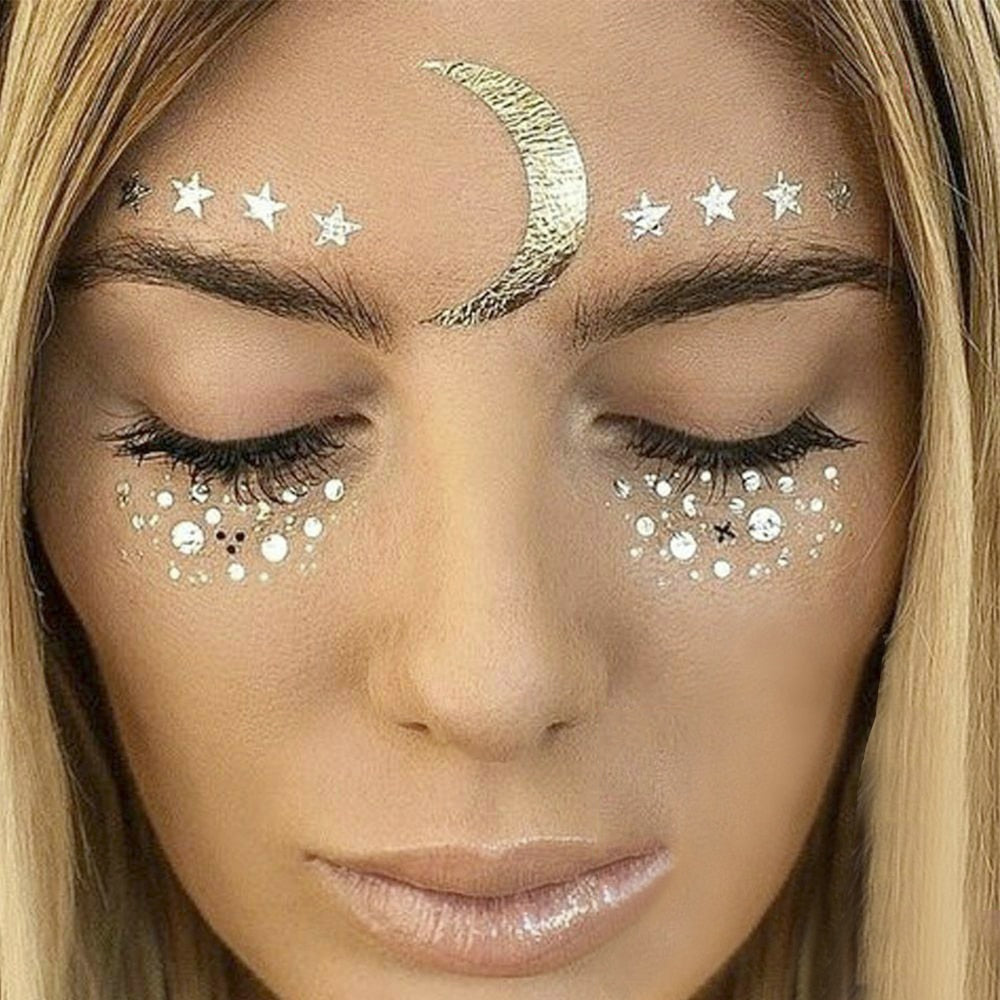 Gold and Silver Tattoo Makeup Stickers - Festigal