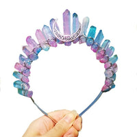 Tiara Rainbow Moon Crystal Headband