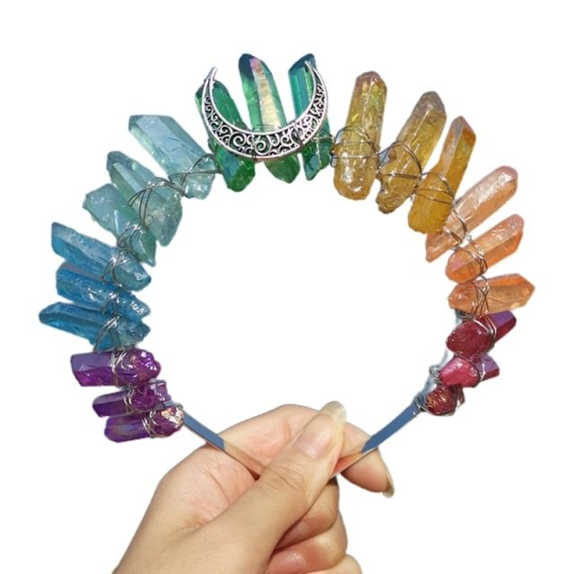 Tiara Rainbow Moon Crystal Headband - Festigal